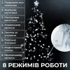 Гірлянда нитка 10м світлодіодна чорний провід 8 режимів роботи Білий_M200LEDW_Milantium_4
