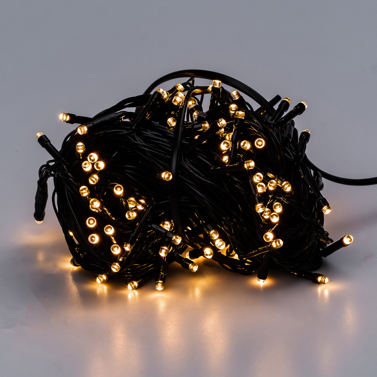 Гірлянда нитка 14м на 161 LED лампочок світлодіодна чорний провід 8 режимів роботи Жовтий_M300LEDY_Milantium_7