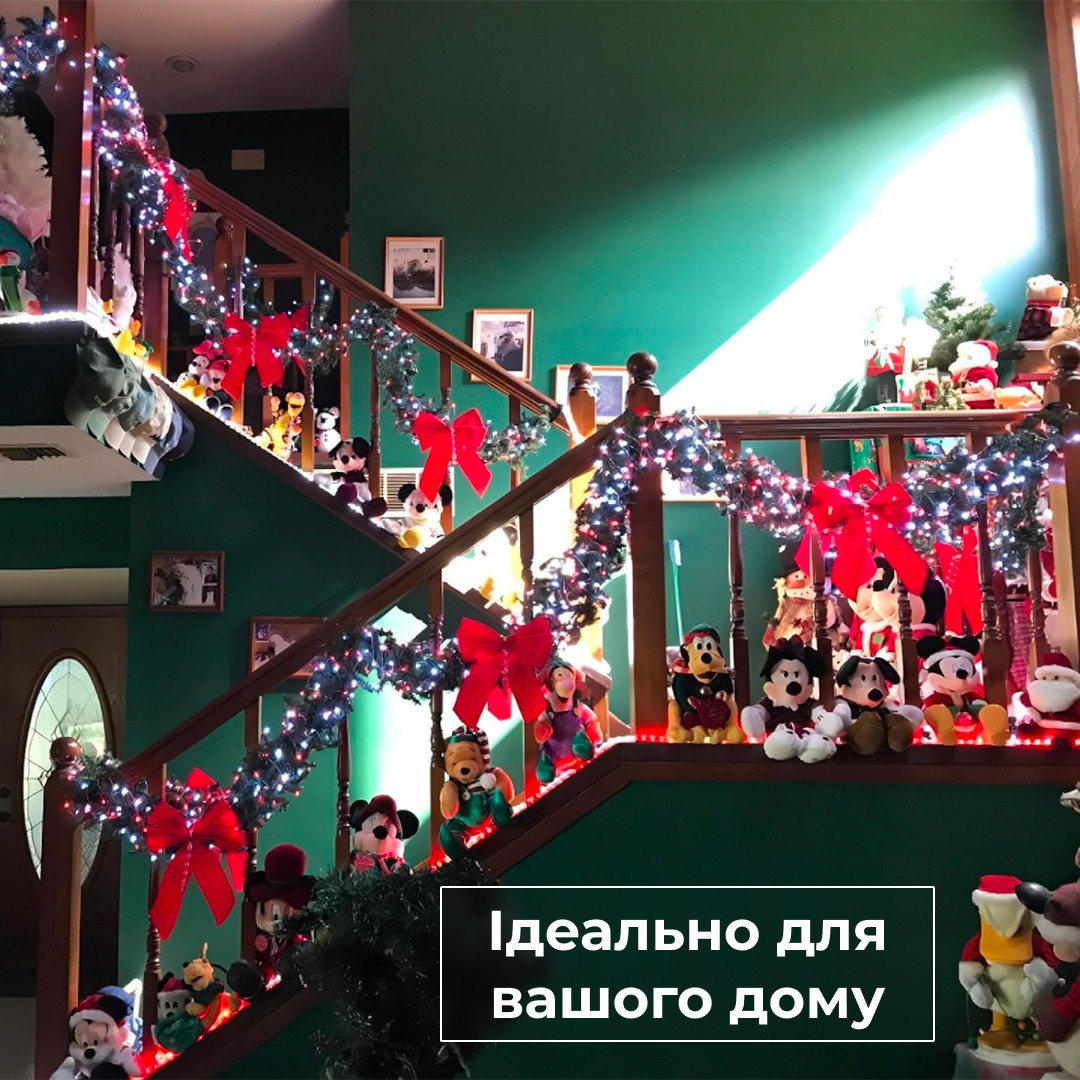 Гірлянда нитка 16 м на 180 LED лампочок світлодіодна чорний провід 8 режимів роботи M400LEDML_M400LEDML_Milantium_6