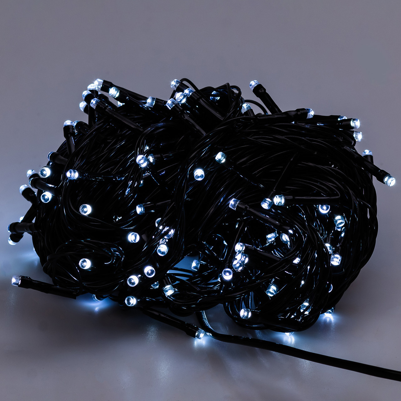 Гірлянда нитка 16м на 180 LED лампочок світлодіодна чорний провід 8 режимів роботи Білий_M400LEDW_Milantium_7