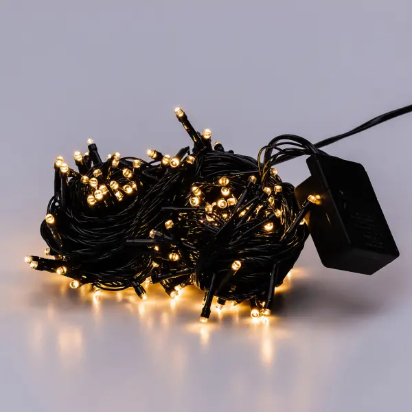 Гірлянда нитка 16м на 180 LED лампочок світлодіодна чорний провід 8 режимів роботи Жовтий M400LEDY_M400LEDY_Milantium_7