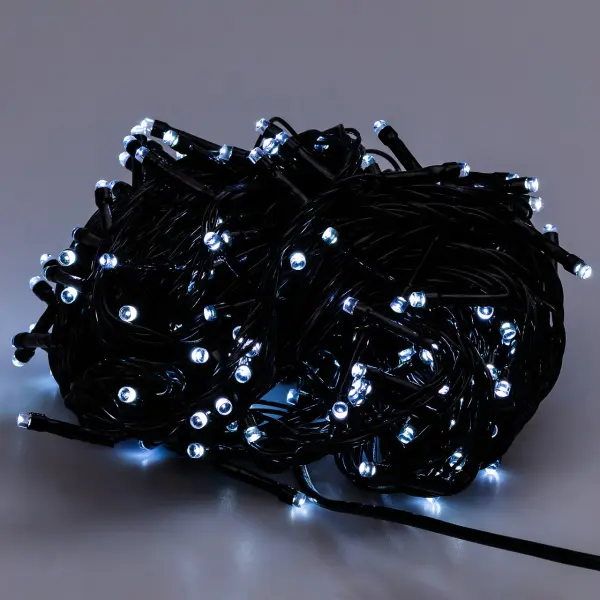 Гирлянда нить 22 м из 218 LED лампочек светодиодная черный провод 8 режимів работи Білий M500LEDW_M500LEDW_Milantium_7