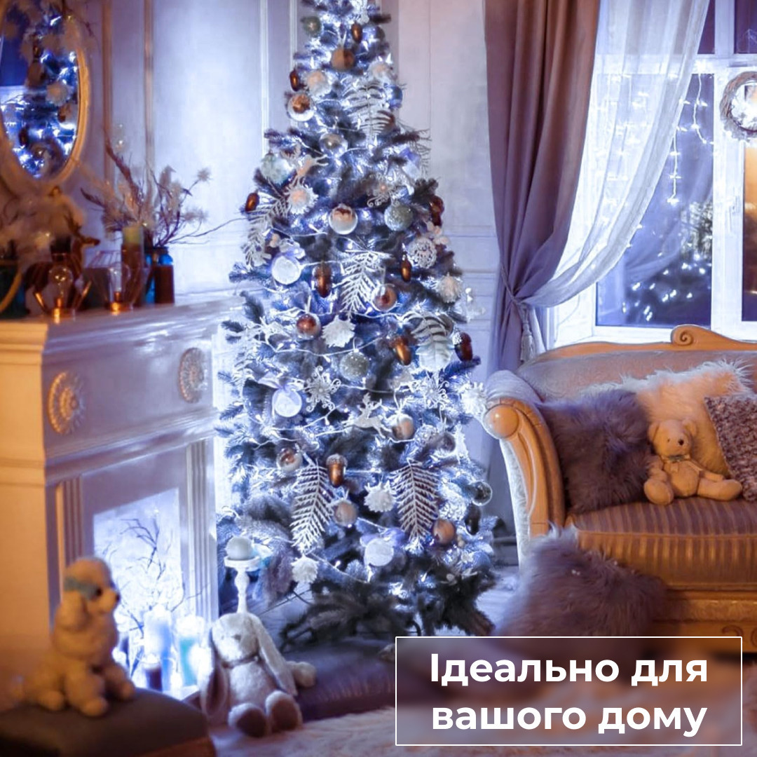 Гірлянда нитка 22м на 218 LED лампочок світлодіодна прозорий провід 8 режимів роботи Білий_W500LEDW_Milantium_6