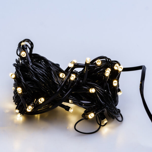 Гірлянда нитка 6м на 50 LED лампочок світлодіодна чорний провід 8 режимів роботи Жовтий_M100LEDY_Milantium_7