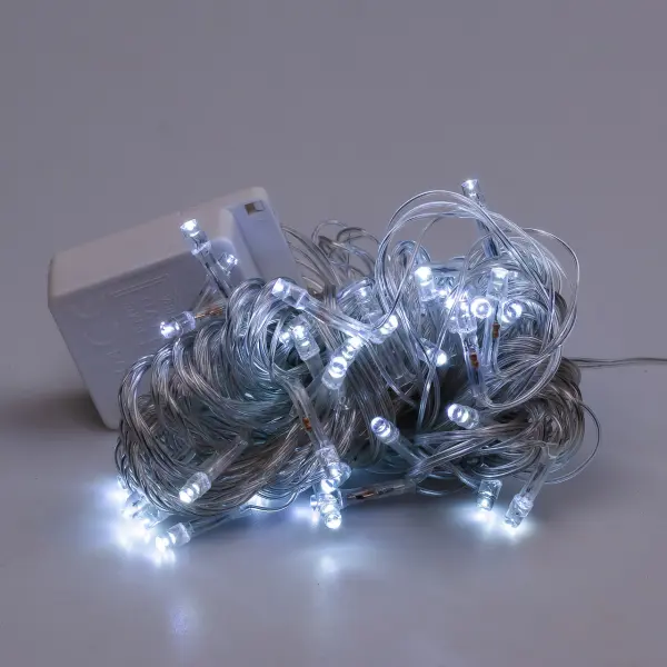 Гірлянда нитка світлодіодна GarlandoPro 50 LED 6м 8 режимов гірлянда новорічна Білий W100LEDW_W100LEDW_Milantium_7