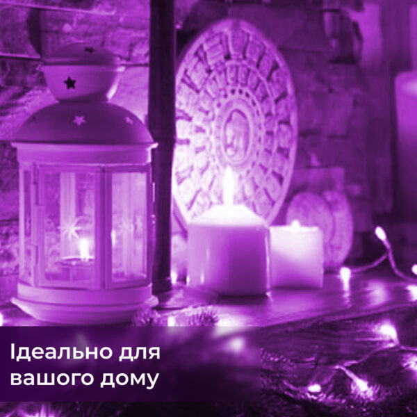Гірлянда Роса 5 метрів на батарейках гнучка на 50 LED світлодіодна гірлянда мідний дріт Рожевий_1733026P_Milantium_5