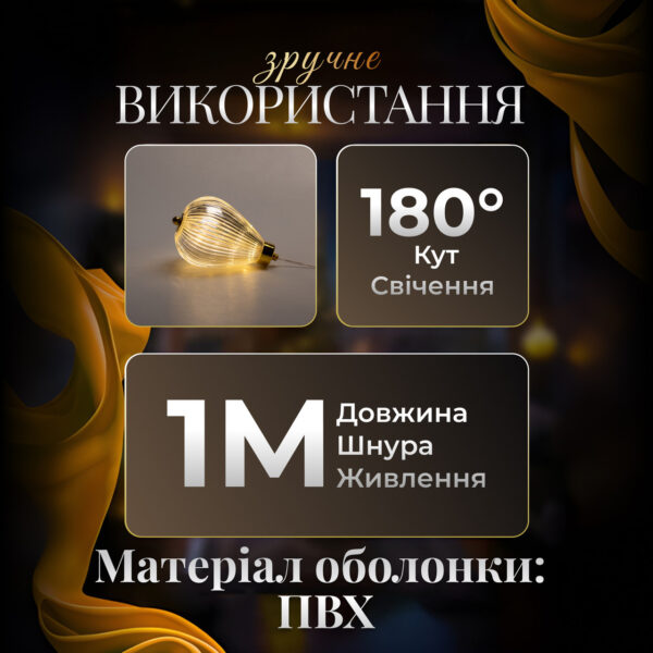 Гірлянда штора з фігурками Повітряна куля 3 метри 6 ламп тепле жовте світло 6L3MBAL_6L3MBAL_Milantium_3