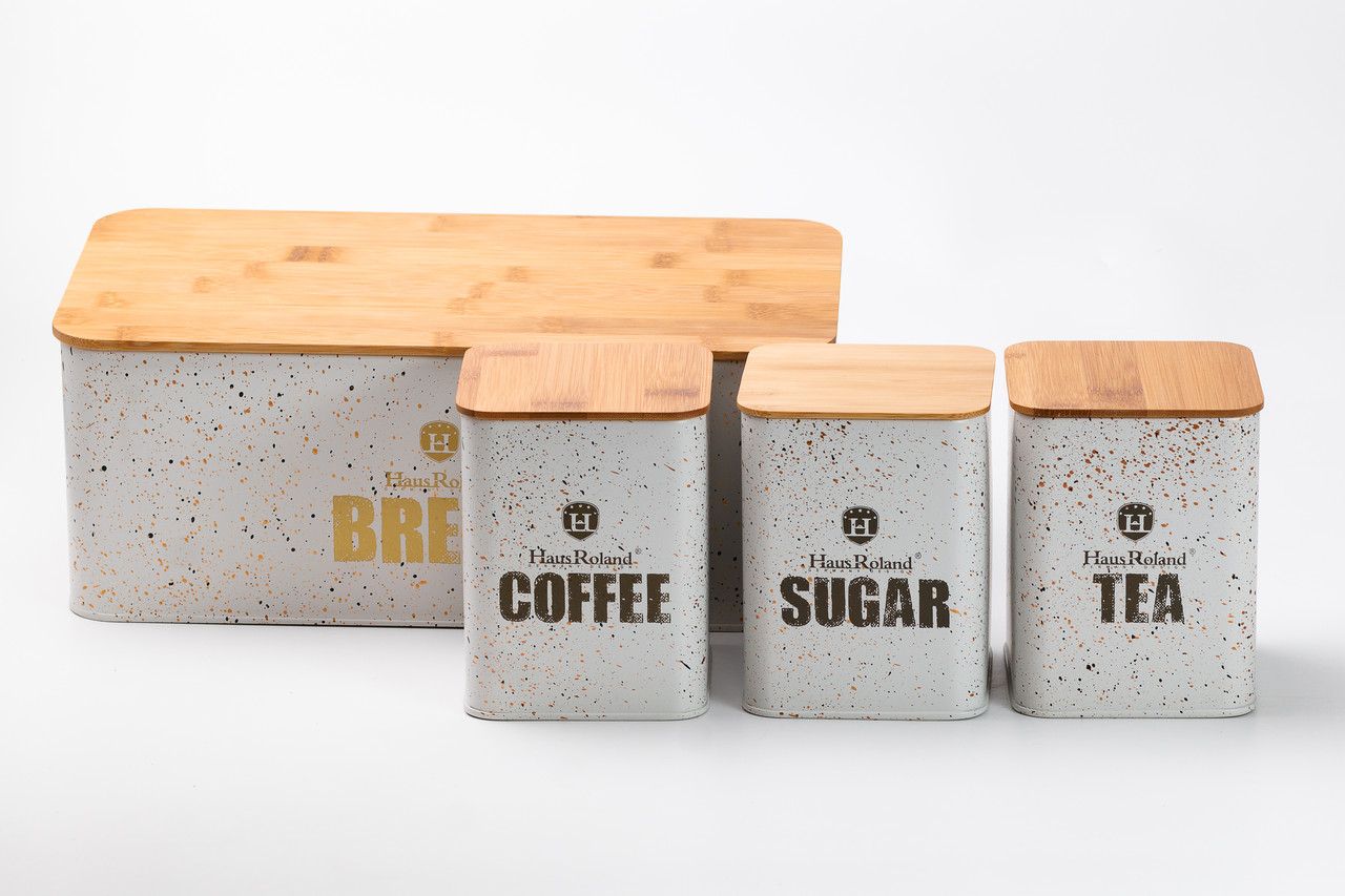 Набір для зберігання продуктів 4 штуки з бамбуковими кришками