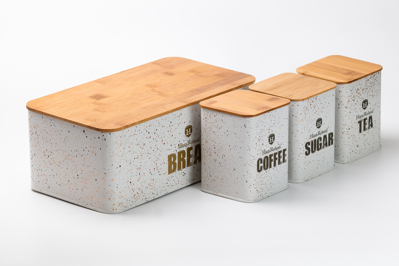 Набір для зберігання продуктів 4 штуки з бамбуковими кришками