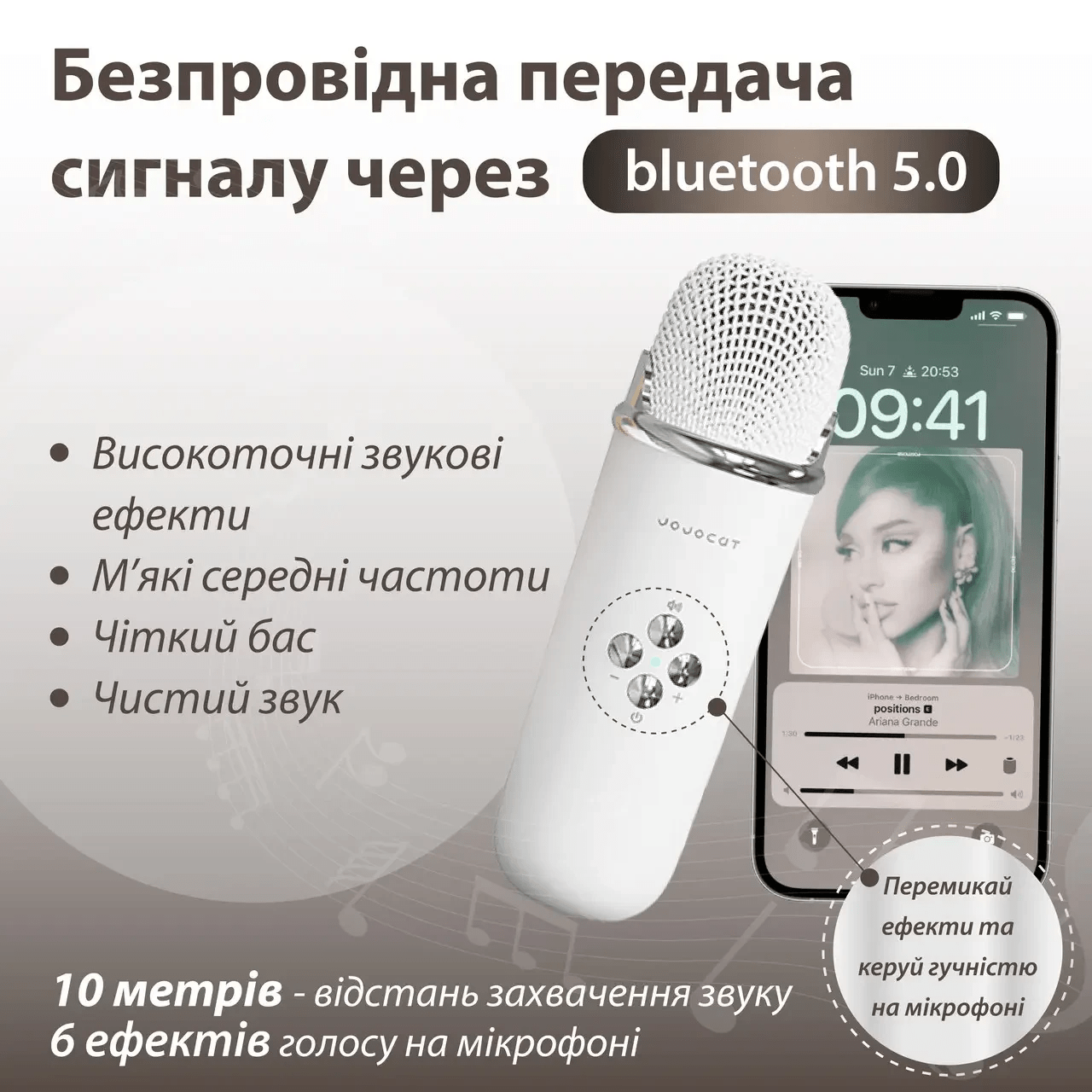 Колонка портативная с микрофоном C-20 BT/TF/USB/FM 5 Вт Білий C20W_C20W_Milantium_3