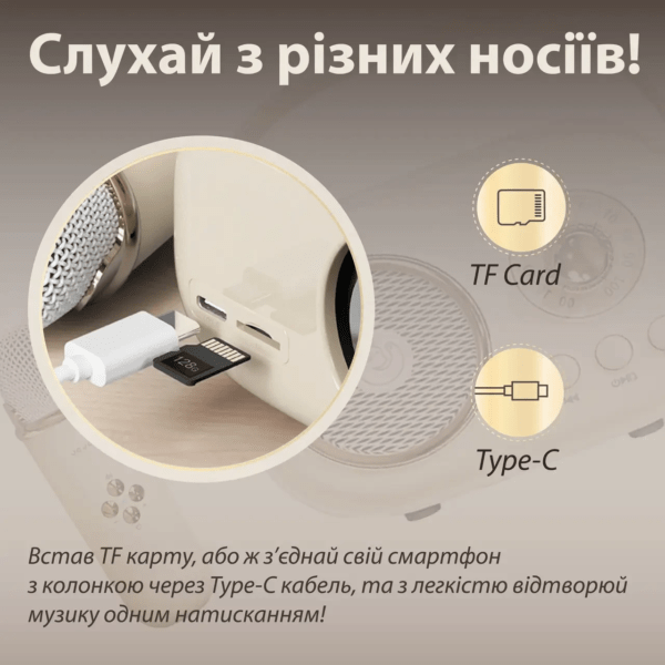 Колонка портативная с микрофоном C-20 BT/TF/USB/FM 5 Вт Рожевий_C20BE_Milantium_5