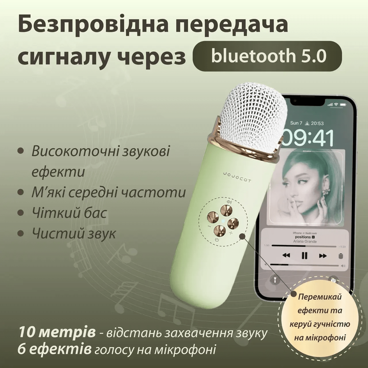 Колонка портативна з мікрофоном C-20 BT/TF/USB/FM 5 Вт Зелений C20GR_C20GR_Milantium_4