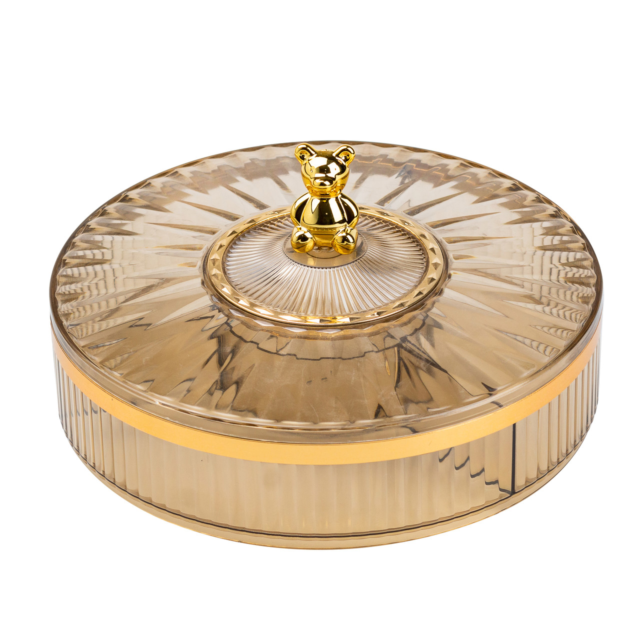 Цукерниця пластикова на 4 відділення кругла 26 см tea color HP48629G_HP48629G_Milantium_3