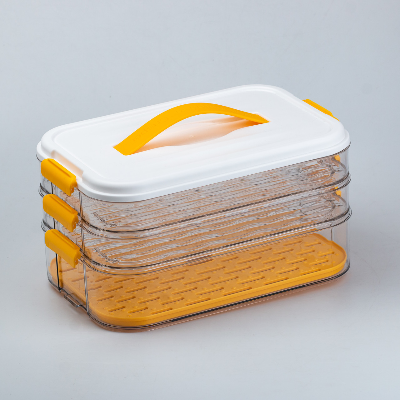 Контейнер для заморожування та зберігання продуктів 3-ярусний у холодильнику 16.5 см Помаранчевий_HP50657_Milantium_1