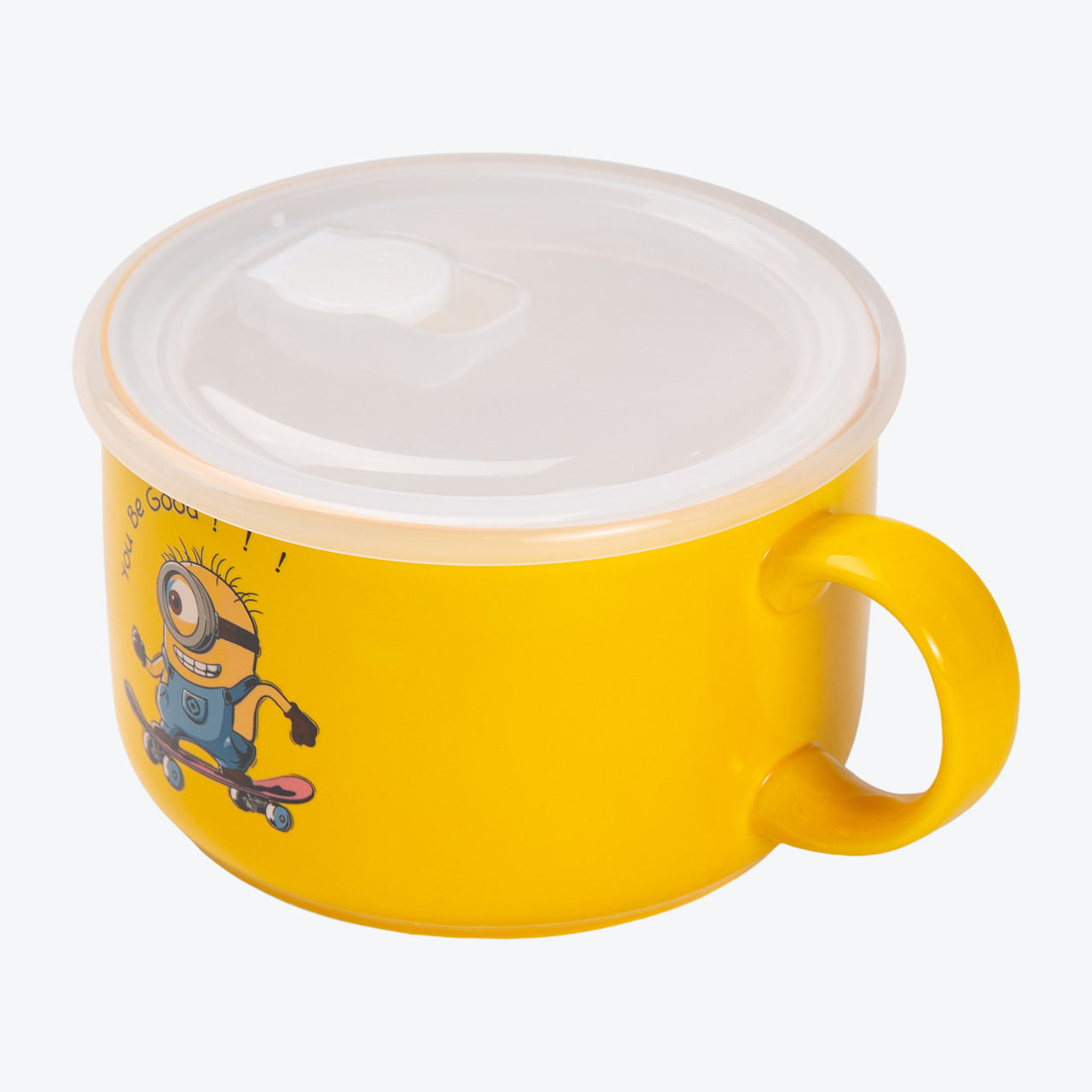 Миска фарфорова з пластиковою кришкою