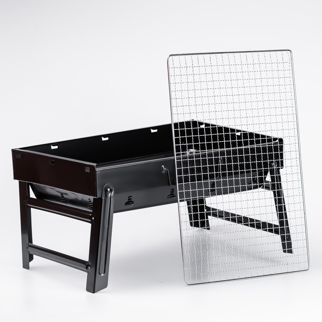 Мангал переносний складаний з решіткою 43×30×23.5 см_HP450M_Milantium_4