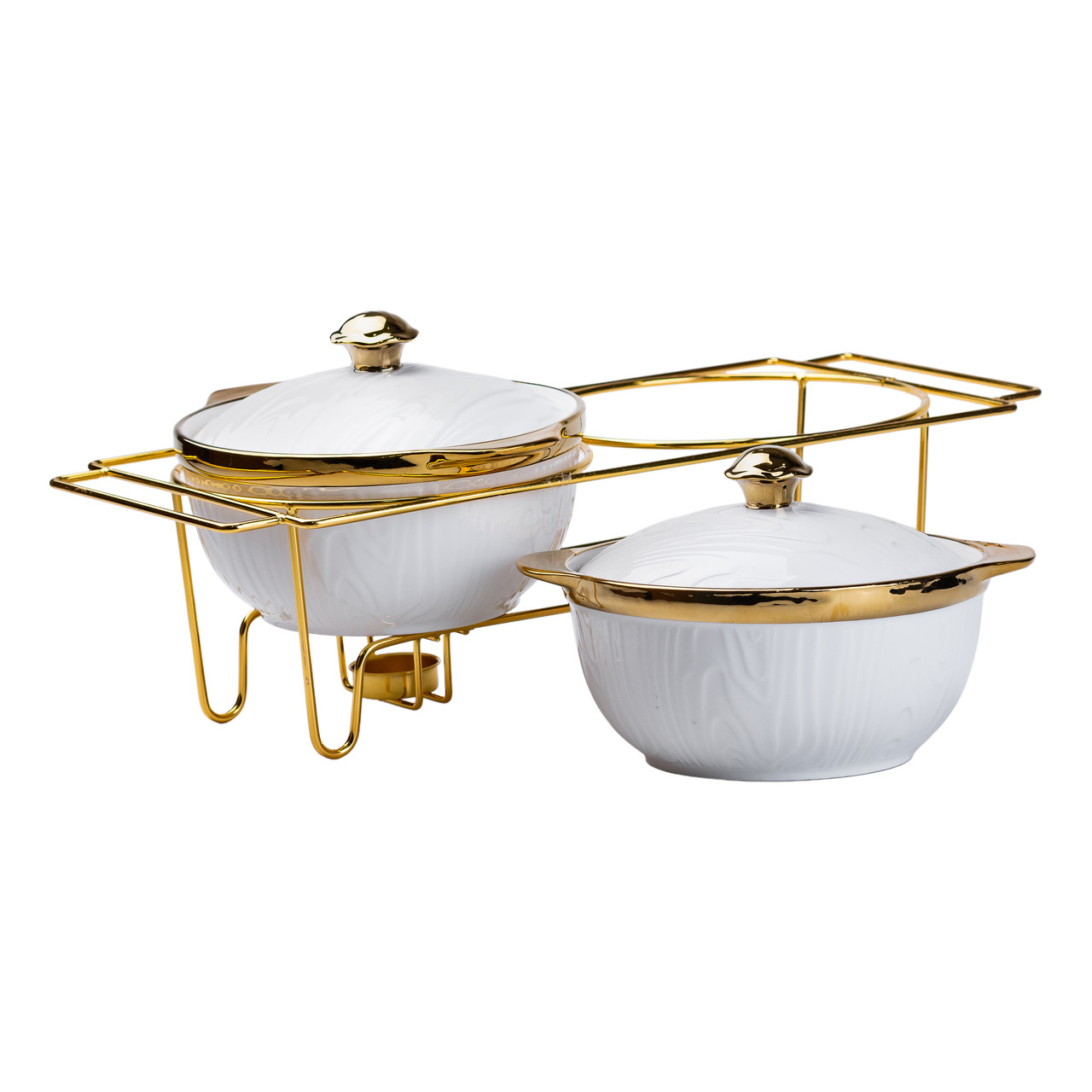 Марміт порцелянаовий на 2 Разделы на 1 л на металевій підставці HP1039_HP1039_Milantium_2