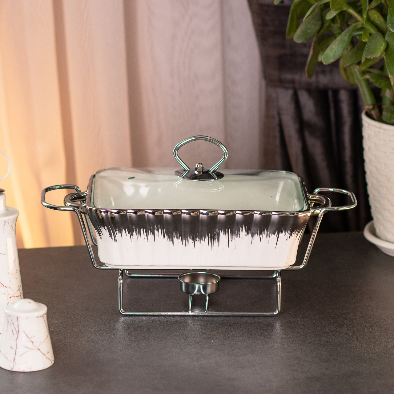 Марміт прямокутний на 1 л керамічний з підігрівом 31×16×11 см HP1019_HP1019_Milantium_2