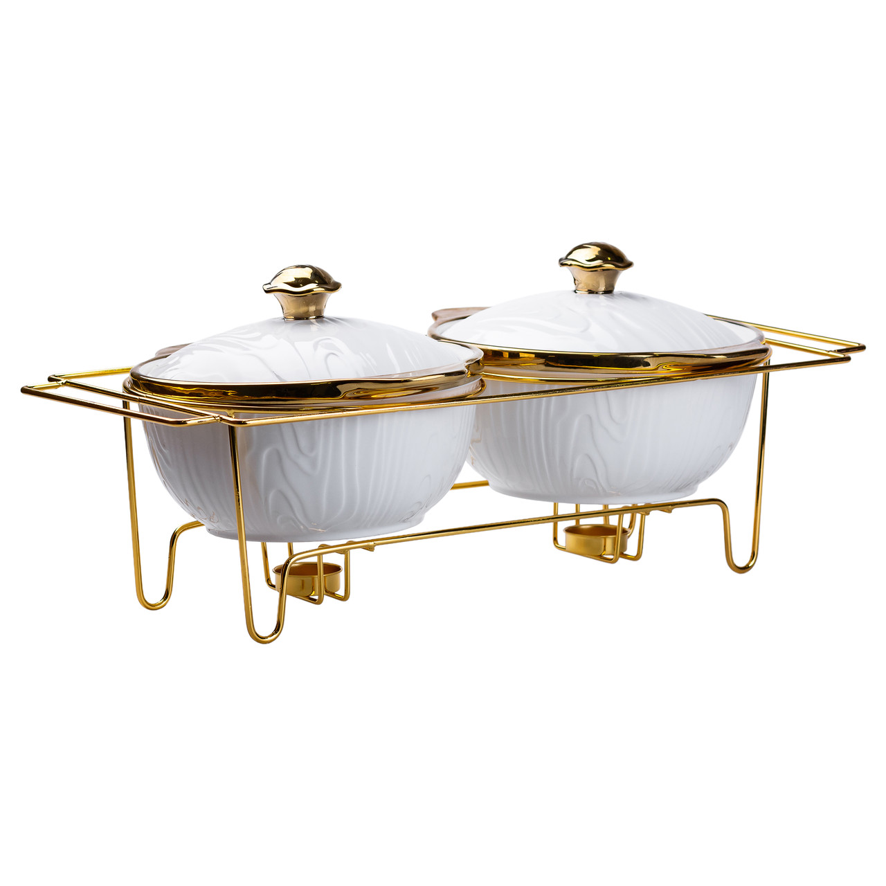 Марміт порцелянаовий на 2 Разделы на 1.5 л на металевій підставці 51×23×18 см HP1040_HP1040_Milantium_2