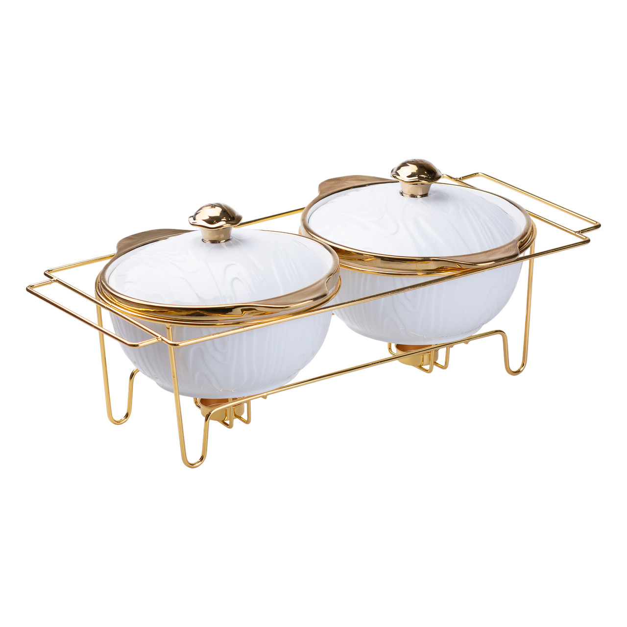 Марміт порцелянаовий на 2 Разделы на 1.5 л на металевій підставці 51×23×18 см HP1040_HP1040_Milantium_3