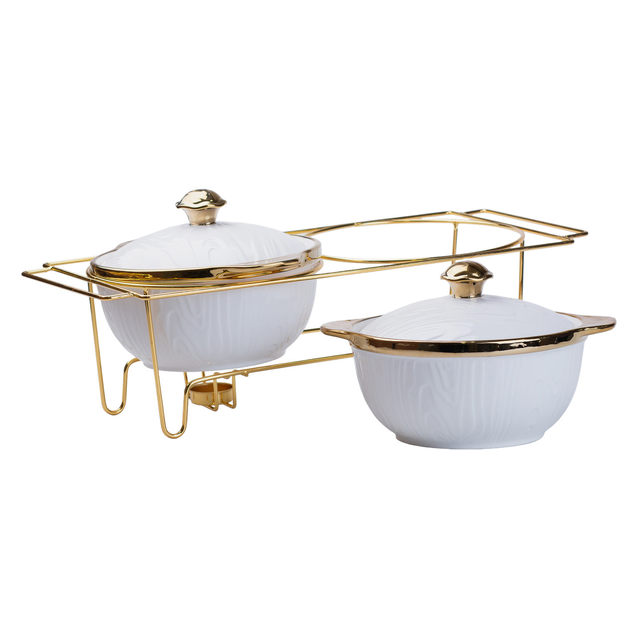 Марміт порцелянаовий на 2 Разделы на 1.5 л на металевій підставці 51×23×18 см HP1040_HP1040_Milantium_4