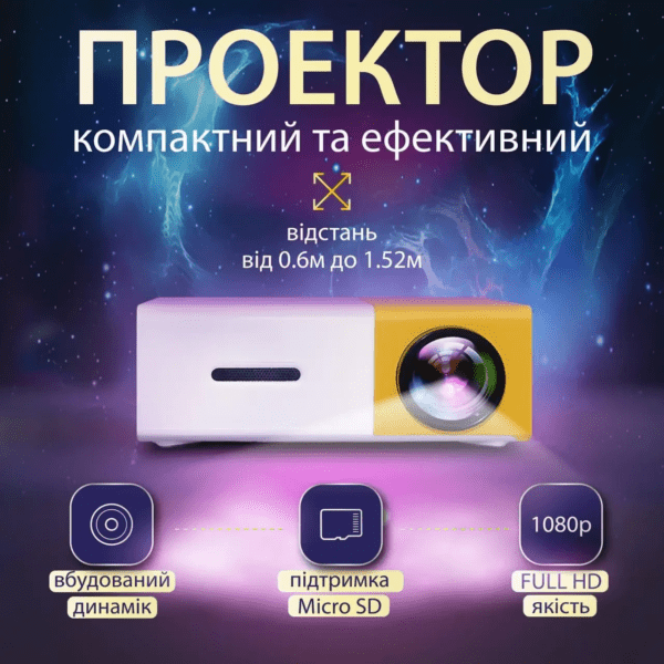 Проектор портативний для дому з вбудованим динаміком HP176094_HP176094_Milantium_1