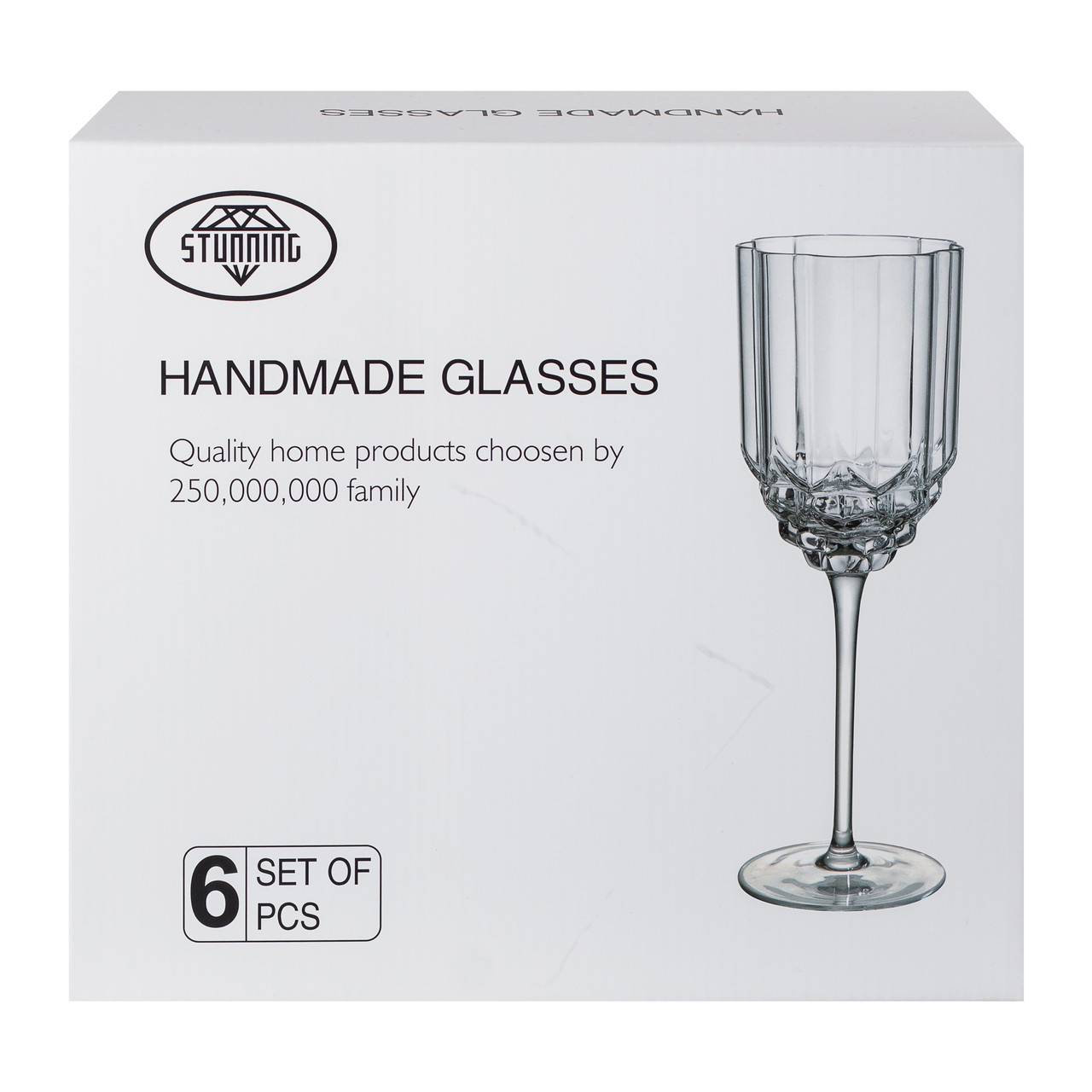 Набор из 6 высоких бокалов с тонкой ножкой