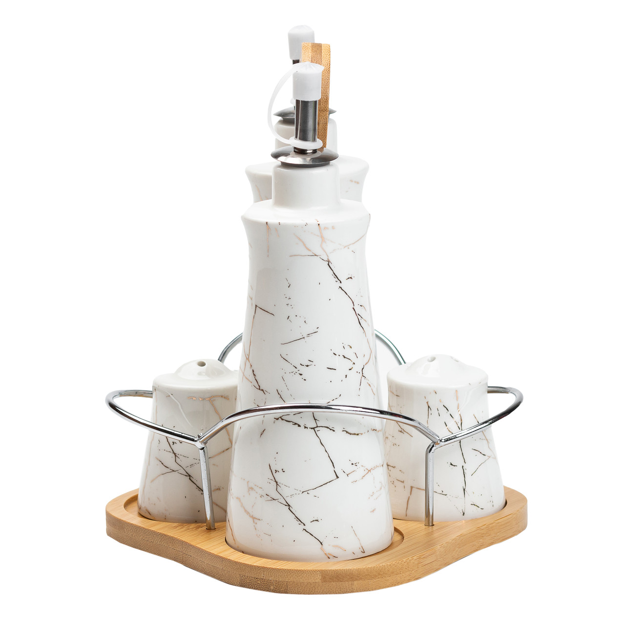 Набір для спецій 4 предмети на бамбуковій підставці HP1219_HP1219_Milantium_3