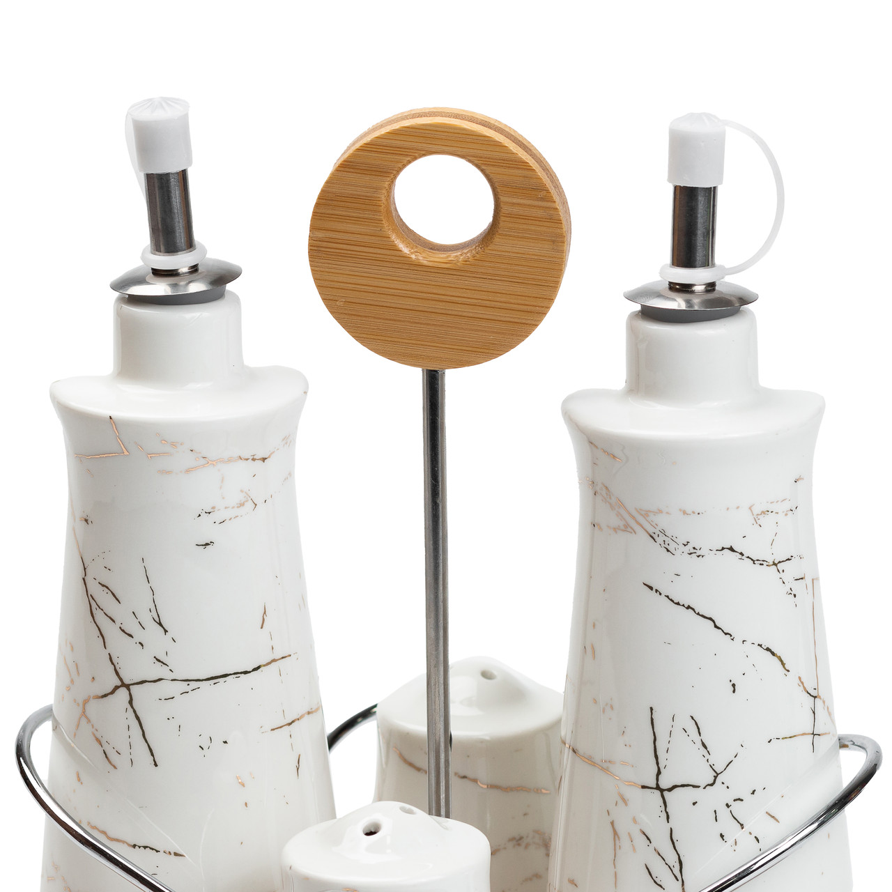 Набір для спецій 4 предмети на бамбуковій підставці HP1219_HP1219_Milantium_4