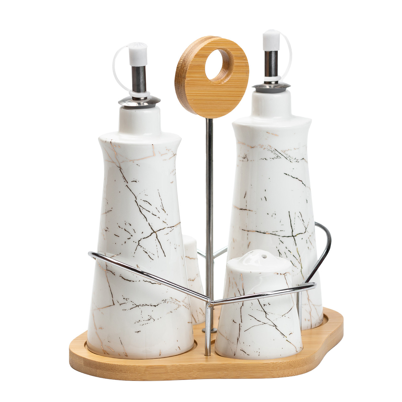 Набір для спецій 4 предмети на бамбуковій підставці HP1219_HP1219_Milantium_5