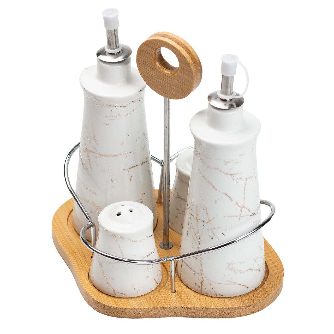 Набір для спецій 4 предмети на бамбуковій підставці HP1219_HP1219_Milantium_6