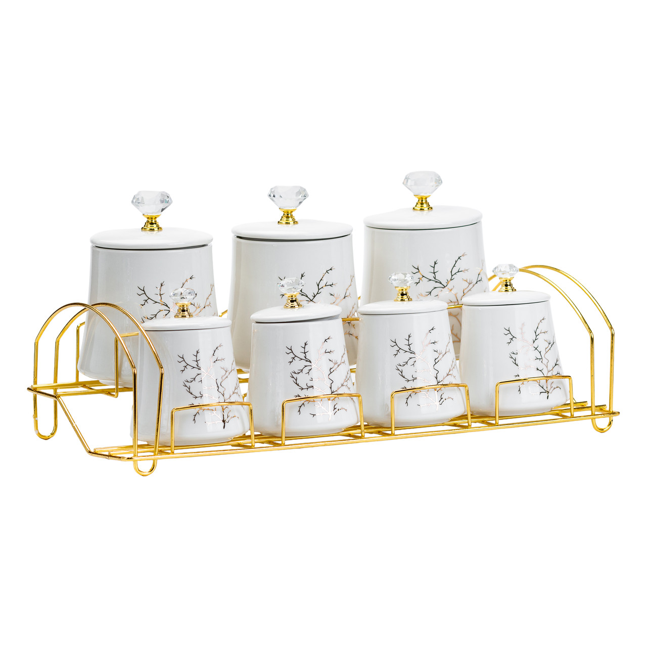 Набор для специй 4 шт по 250 мл и 3 шт. 550 мл на металевій підставці HP1216_HP1216_Milantium_2