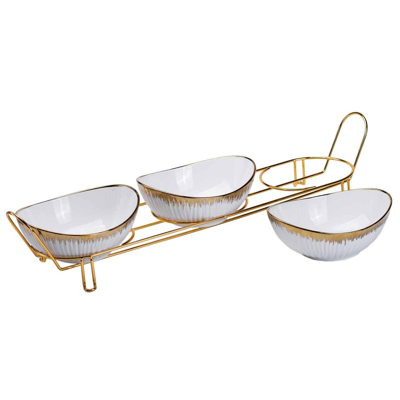 Набір менажниць порцелянових на підставці 3 штуки HP1007_HP1007_Milantium_3