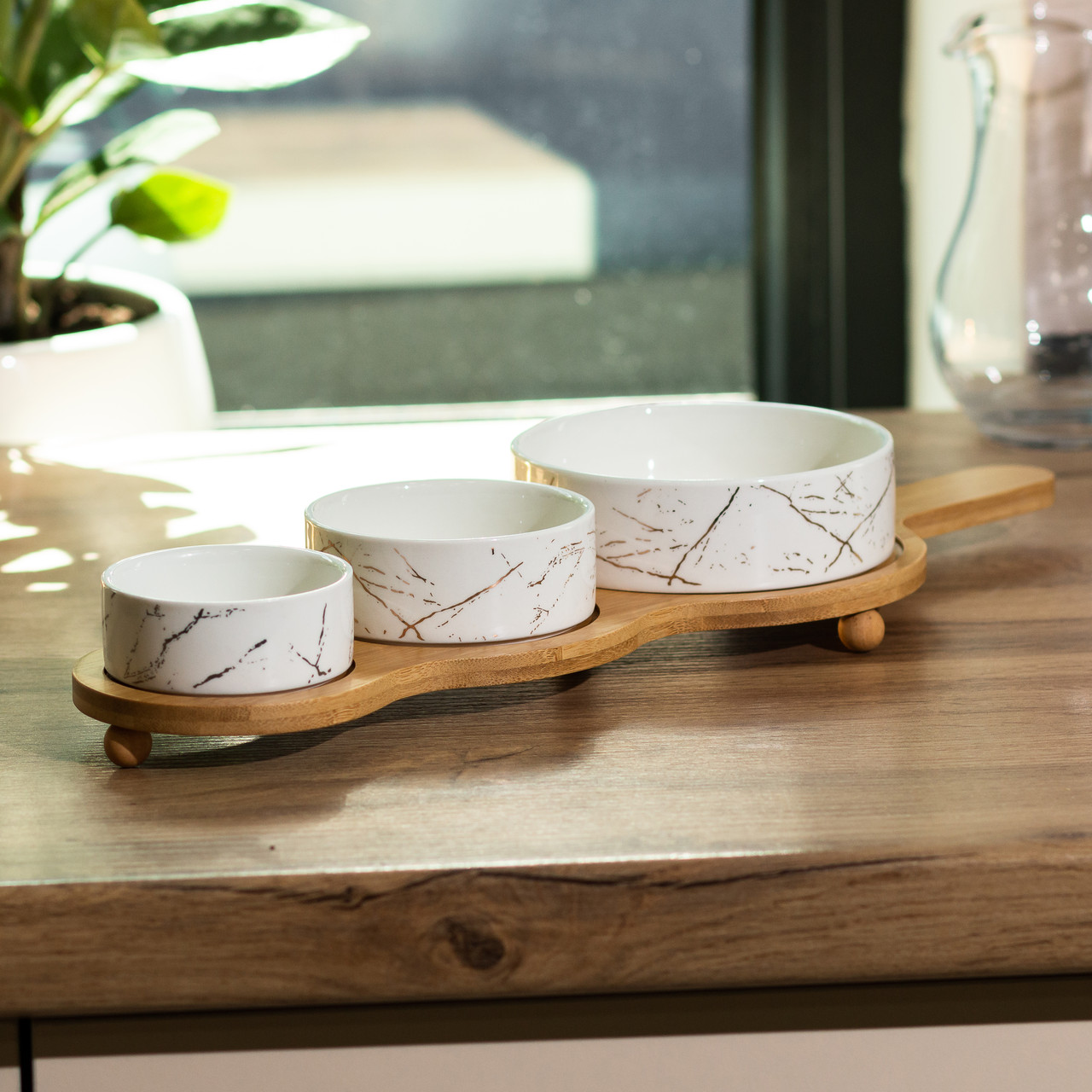 Набір для закусок порцелянаовий 3 штуки на підставці HP1226_HP1226_Milantium_2