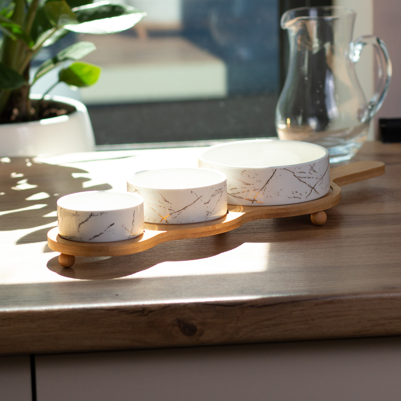 Набір для закусок порцелянаовий 3 штуки на підставці HP1226_HP1226_Milantium_3