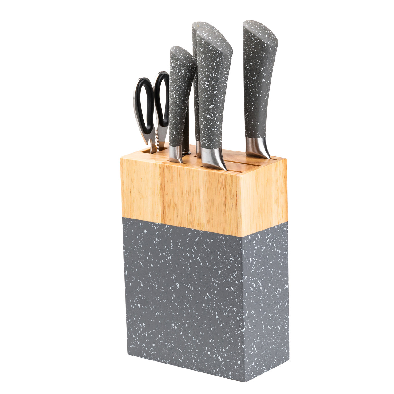 Набір кухонних ножів з ножицями і мусатом для кухні 5 штук 33.5/30/31/24.5/21.5 см сірий HP27479C_HP27479C_Milantium_5