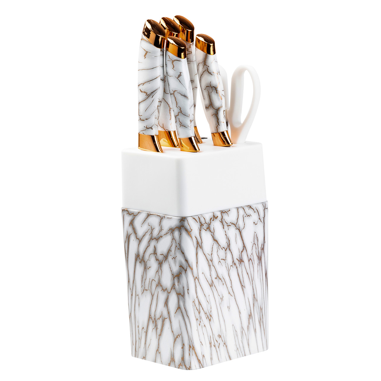 Набір ножів з ножицями з підставкою 5 штук Білий HP27478W_HP27478W_Milantium_3