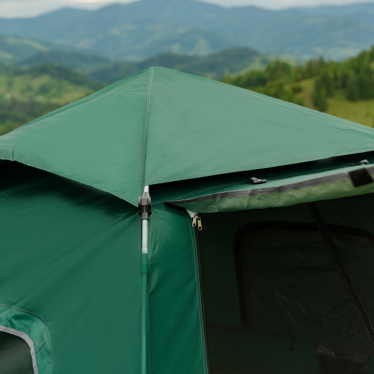 Палатка в кемпинге 3-кровая с тентом 235*235*155 см зелений LU005GR_LU005GR_Milantium_5