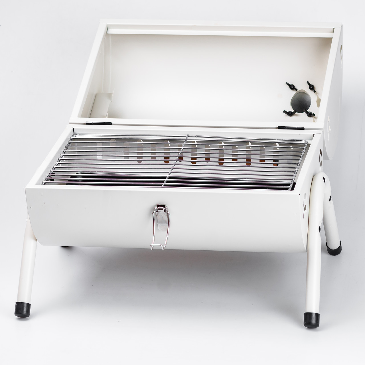 Мангал вугільний двосторонній 38×28×40 см з решіткою білий_HP452GBE_Milantium_7