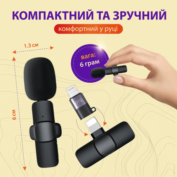 Петличні мікрофони набір з 2 шт K9 для iOS и Android