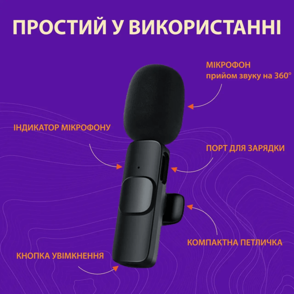 Петличні мікрофони набір з 2 шт K9 для iOS и Android