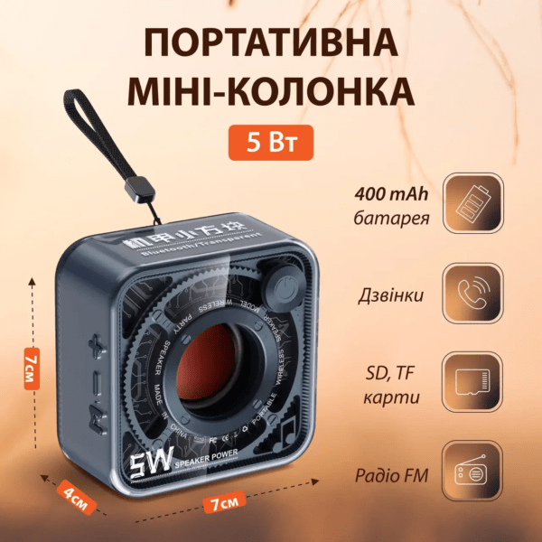 Портативна міні-колонка 5 Вт Синій DW12NB_DW12NB_Milantium_1