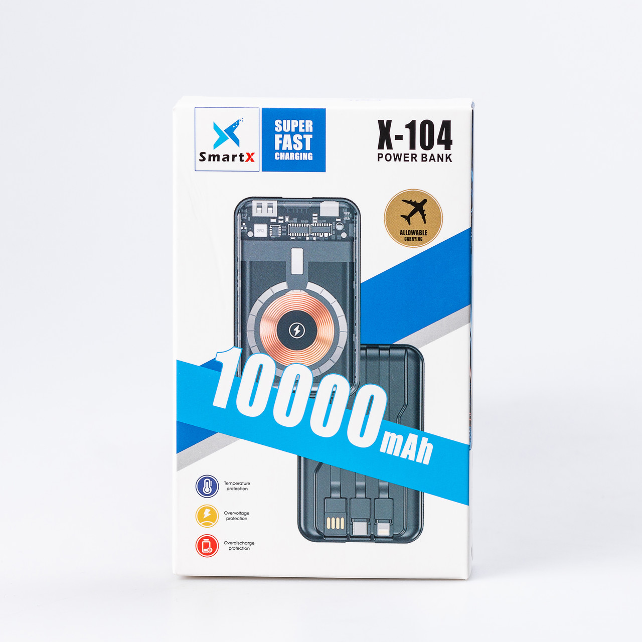 Повербанк з бездротовою зарядкою 10000mah 3 шнури в комплекті X104_X104_Milantium_5