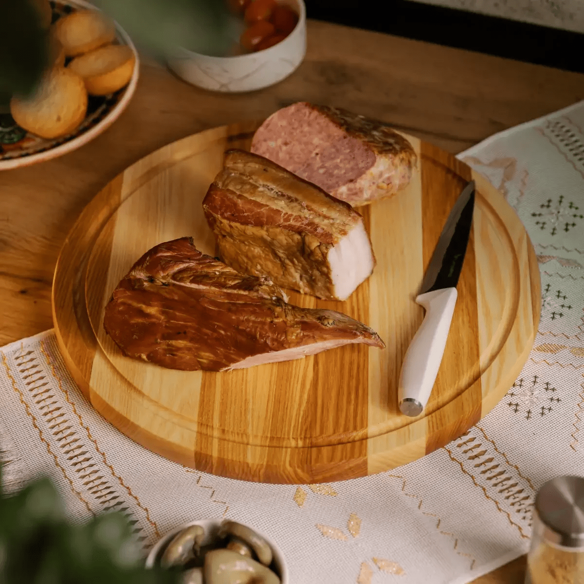 Обрабатывающая деревья&кстати;она доска круглая 35 см для подачі нарізки ясен C12W350_C12W350_Milantium_3