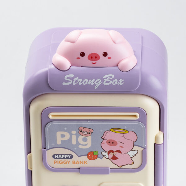 Сейф-скарбничка дитяча з купюроприймачем та кодовим замком "Pig" Фіолетовий_HP12265V_Milantium_5
