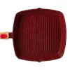 Алюмінієва сковорода-гриль 28 см зі скляною кришкою Square Red MGC HP-4-462R_HP-4-462R_Milantium_2
