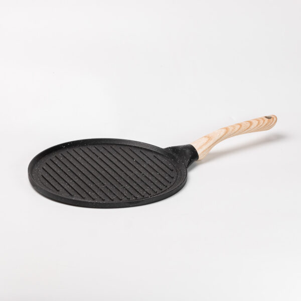 Сковорода гриль круглая 26.5 CM Low с гранитной крышкой black_hp39581b_milantium_1