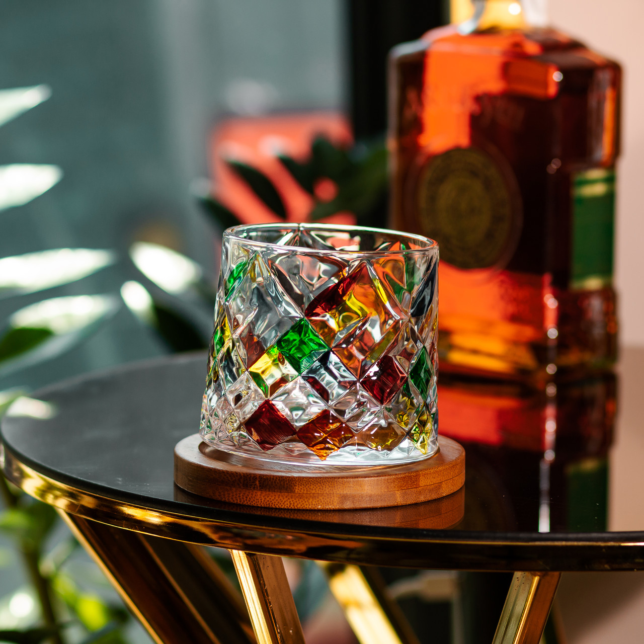 Склянка дзиґа для віскі 300 мл з бамбуковою підставкою HP1604_HP1604_Milantium_4