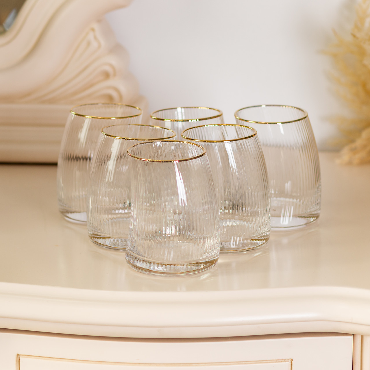 Набор из 6 склянок 400 мл із вигнутими стінками та вертикальним рифленням HP-16-20_HP-16-20_Milantium_4