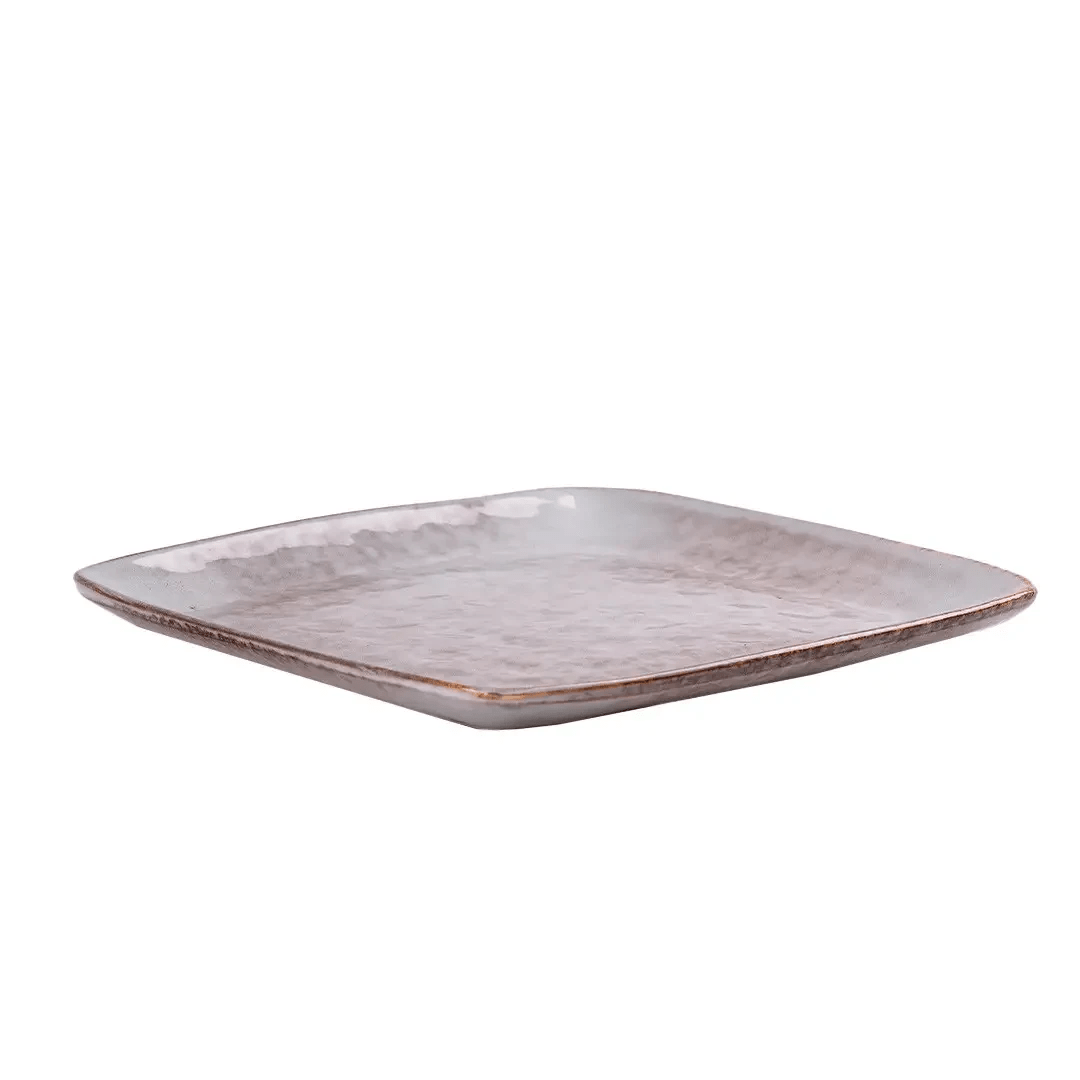 Тарілка плоска квадратна з порцеляни 21 см бежева HP630_HP630_Milantium_2